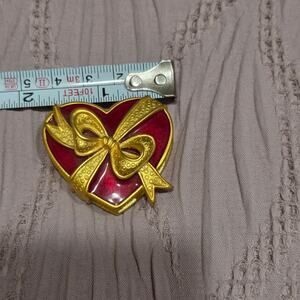 Bob Mackie Vintage Heart Hinged Trinket Red/Gold 1990s